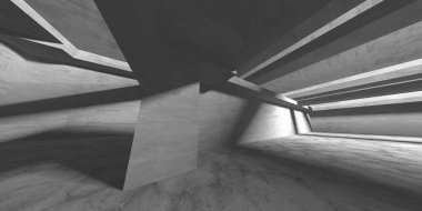 Soyut mimari iç plan. Boş beton oda. 3d hazırlayıcı