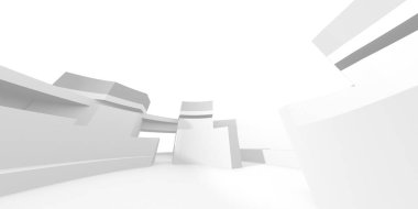 Aydınlatılmış koridor iç tasarımı. Boş Oda İç mimarisi. 3 Boyutlu Hazırlama