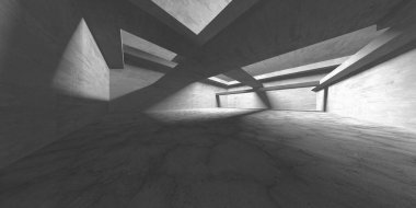 Soyut mimari arka plan. İçi boş beton döşeme. 3d hazırlayıcı