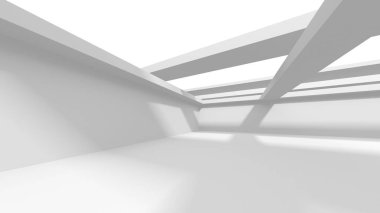 Aydınlatılmış koridor iç tasarımı. Boş Oda İç mimarisi. 3 Boyutlu Hazırlama