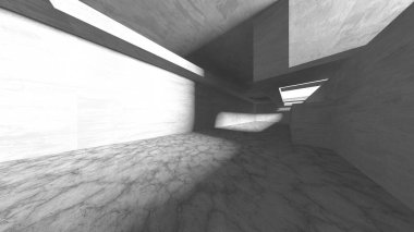 Soyut mimari arka plan. İçi boş beton döşeme. 3d hazırlayıcı