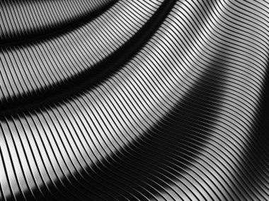 Metalik, soyut, dalgalı sıvı arka plan. 3d resimleme