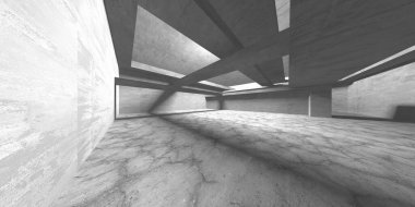 Soyut mimari arka plan. İçi boş beton döşeme. 3d hazırlayıcı