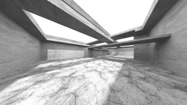 Soyut mimari arka plan. İçi boş beton döşeme. 3d hazırlayıcı