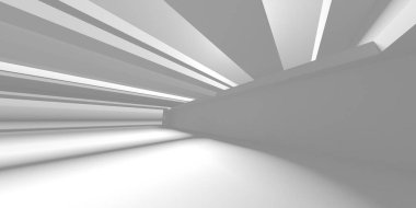 Soyut Beyaz Mimari Tasarım Konsepti. 3d Görüntüleme