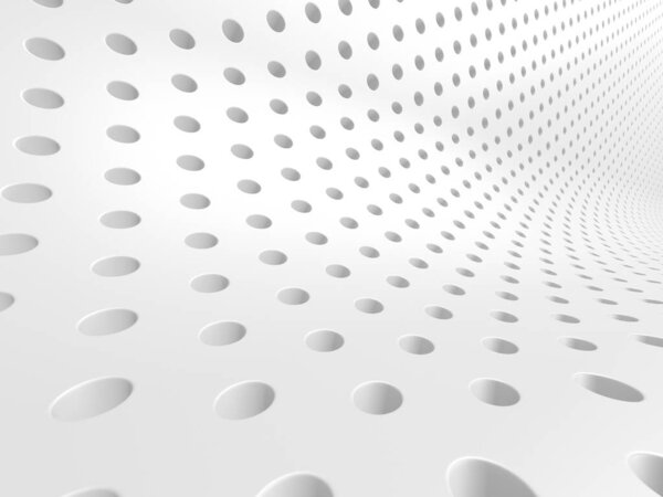 White cirlce dots decorative background. 3d render illustration