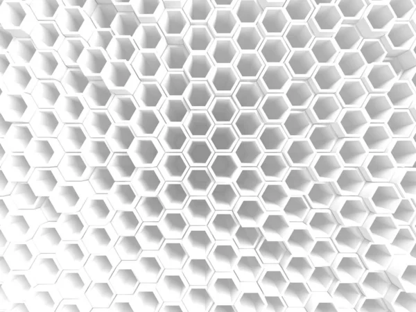 White Geometric Hexagon Résumé Contexte Render — Photo