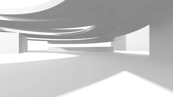 Abstract White Architecture Design Concept Inglês Ilustração Renderização — Fotografia de Stock