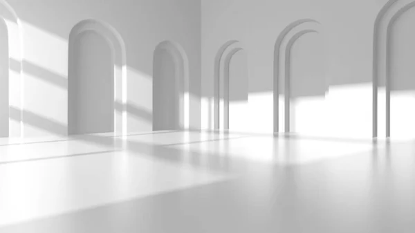 Abstract White Architecture Design Concept Illustratie Van Render — Stockfoto