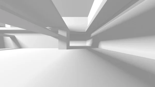 Fundo Moderno Branco Conceito Construção Abstrato Render — Fotografia de Stock