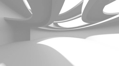 Aydınlatılmış koridor iç tasarımı. Boş Oda İç mimarisi. 3 Boyutlu Hazırlama