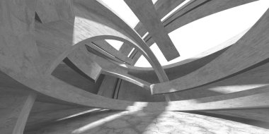 Soyut mimari iç plan. Boş beton oda. 3d hazırlayıcı