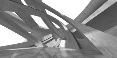 Soyut mimari iç plan. Boş beton oda. 3d hazırlayıcı