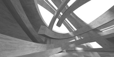 Soyut mimari iç plan. Boş beton oda. 3d hazırlayıcı