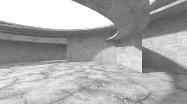 Soyut mimari arka plan. İçi boş beton döşeme. 3d hazırlayıcı