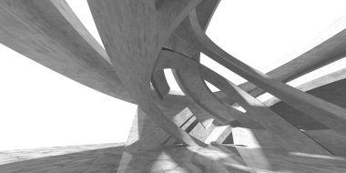 Dark Beton Duvar Mimarisi. Boş Oda. 3d Görüntüleme