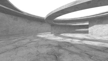 Soyut mimari arka plan. İçi boş beton döşeme. 3d hazırlayıcı