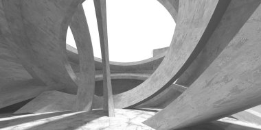 Dark Beton Duvar Mimarisi. Boş Oda. 3d Görüntüleme