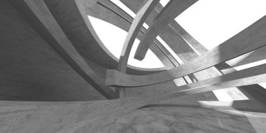 Dark Beton Duvar Mimarisi. Boş Oda. 3d Görüntüleme