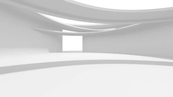Abstraktes White Architecture Design Konzept Render Illustration — Stockfoto