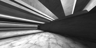 Soyut mimari iç plan. Boş beton oda. 3d hazırlayıcı