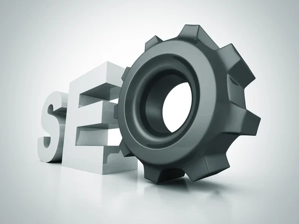 SEO text with cogwheel gear — Stock Photo, Image