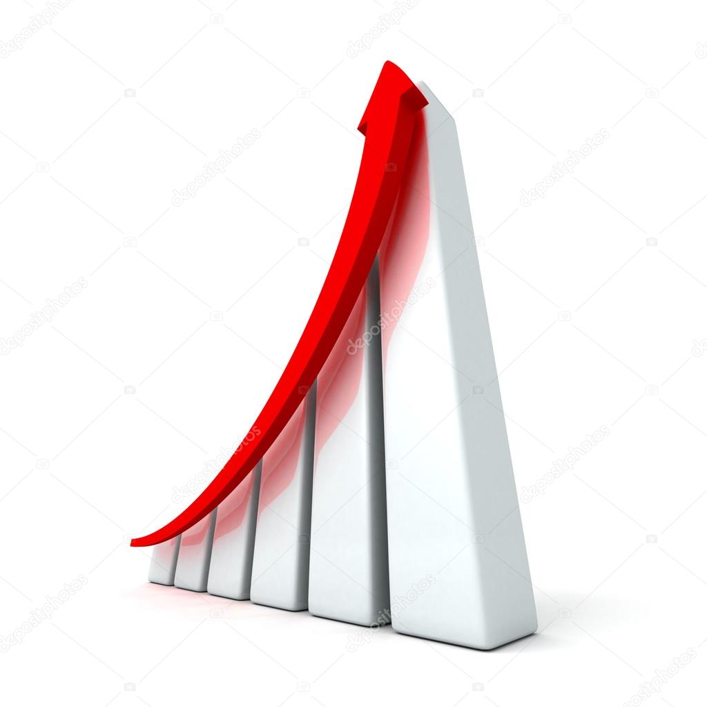 Success business graph with arrow