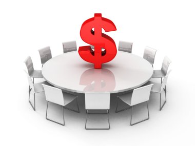 Konferans meeteng tablo Doları sembolü