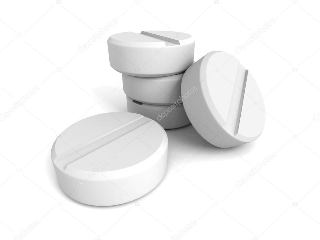 White medical drug painkill pills