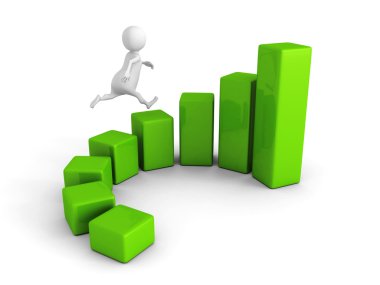 zirveye koşan 3d adam