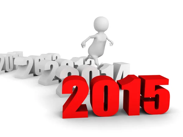 3d man over 2015 year — Stock Photo, Image