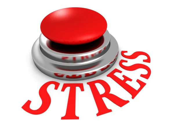 STRESS word red push button — Stock Photo, Image