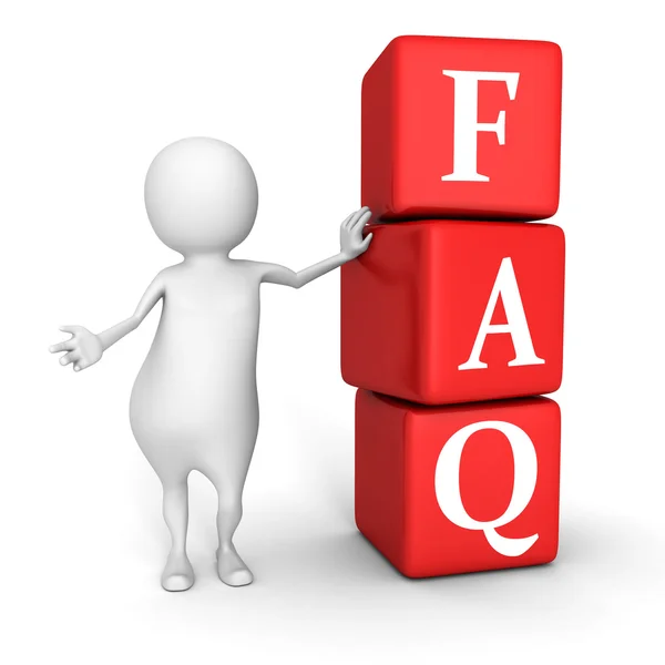 3d persona con palabra FAQ — Foto de Stock