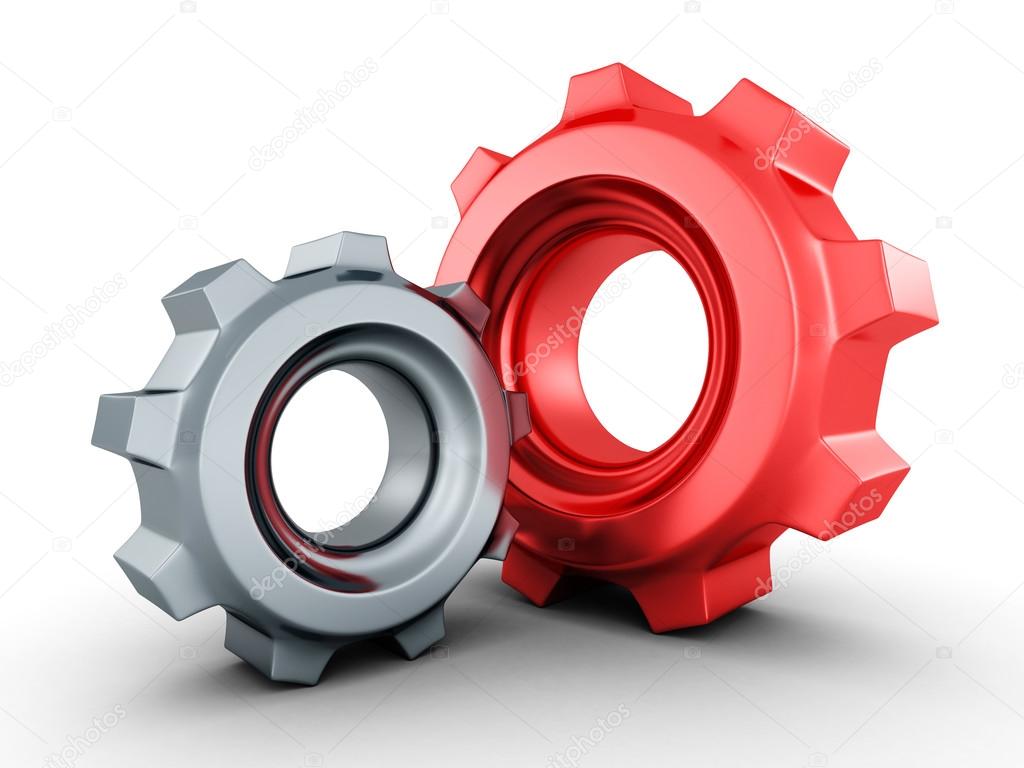 Two mechanical cogwheel gears