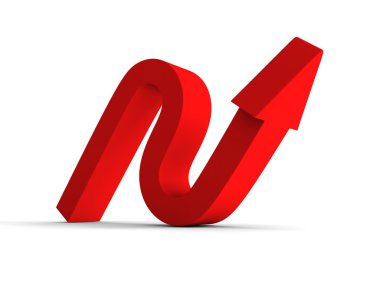 Kırmızı ok yukarı yükselen kırmızı