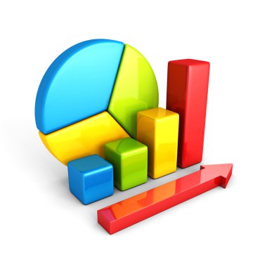 istatistik analiz iş renkli parlak çubuk grafiği