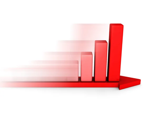 Growing business graph with arrow moving forward — Stock Photo, Image