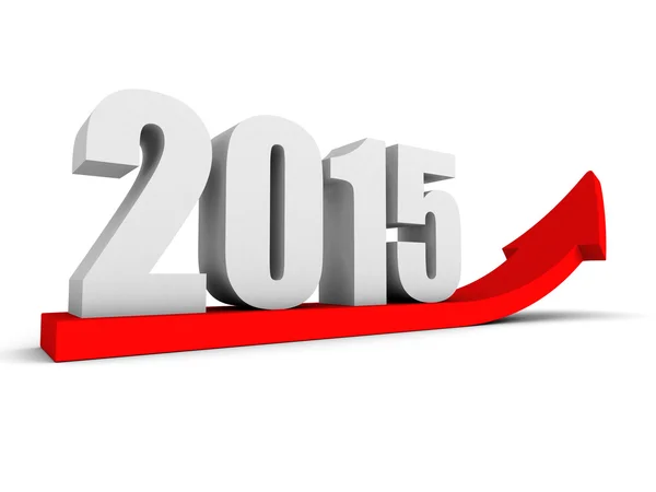 Growing up 2015 year red success arrow — Stock Photo, Image