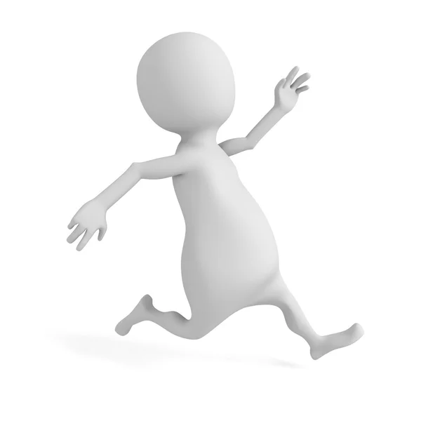 Білі 3D люди, людина біжить або біжить — стокове фото
