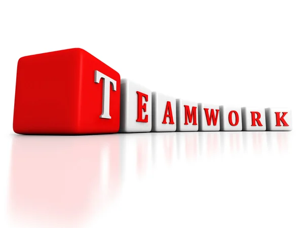 Concept TEAMWORK word blocks raw structure on white background — Stock Photo, Image