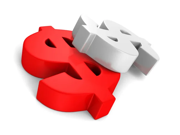 Big red dollar currency symbol — Stock Photo, Image