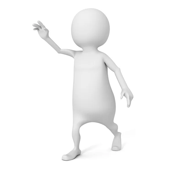 Белый 3d человек поднять руку до успеха — стоковое фото