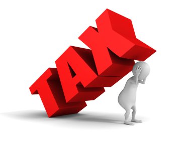 Beyaz 3d adam vergi kelime basınç kavramı