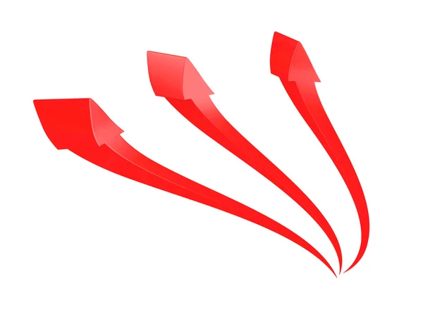 Three rising red arrows — Stock Photo, Image