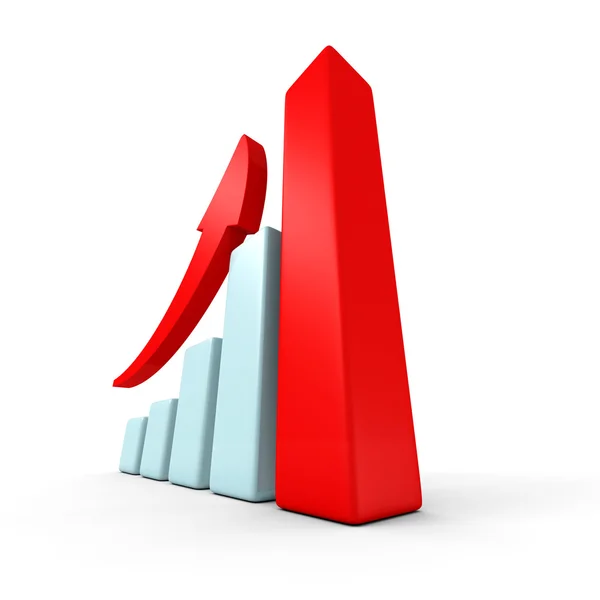 Growing business graph with rising arrow — Stock Photo, Image