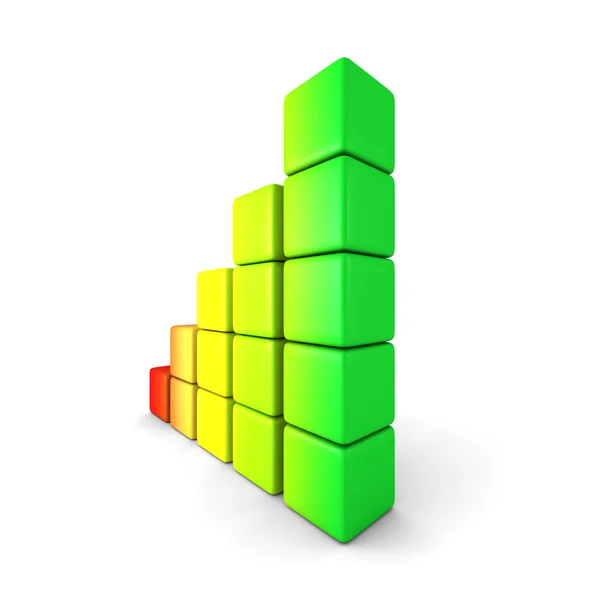 Kleurrijke stijgende staafdiagram — Stockfoto