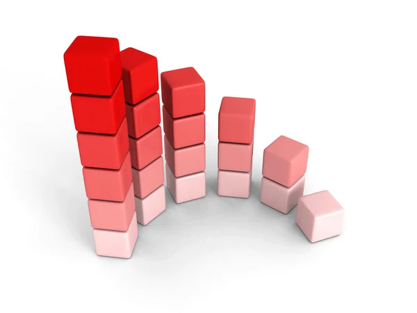 Red growing round bar chart graph — Stock Photo, Image