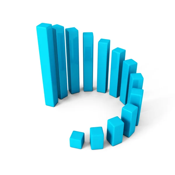 Gráfico de gráfico de barras em crescimento redondo — Fotografia de Stock