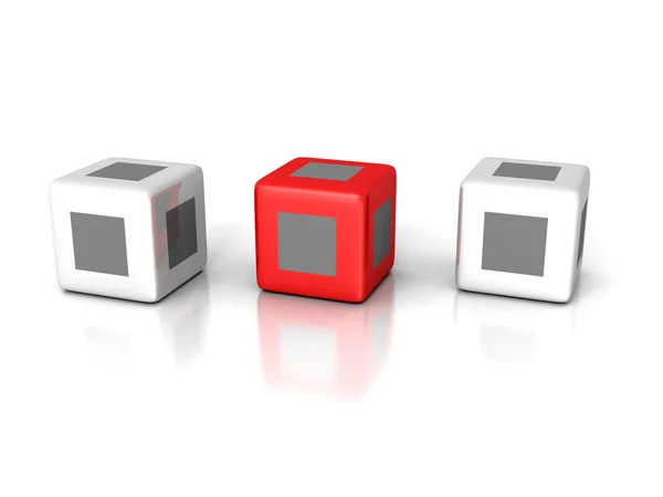 Индивидуальная концепция красный куб — стоковое фото