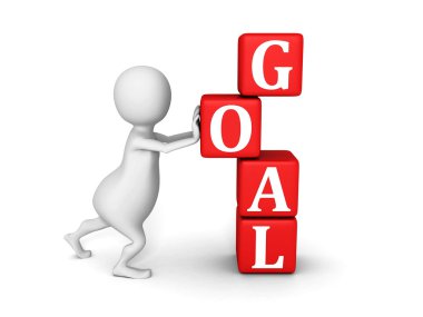 küpleri ve kelime hedef 3D kişi